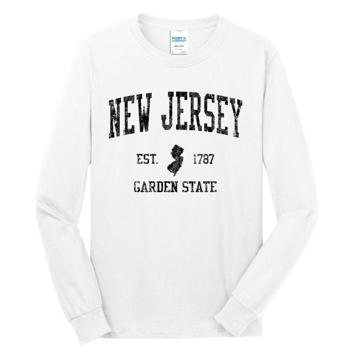 New Jersey Garden State Vintage Established Sports Design Tall Long Sleeve T-Shirt