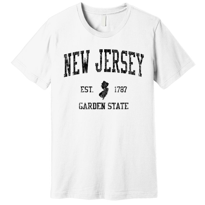 New Jersey Garden State Vintage Established Sports Design Premium T-Shirt