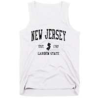 New Jersey Garden State Vintage Established Sports Design Tank Top