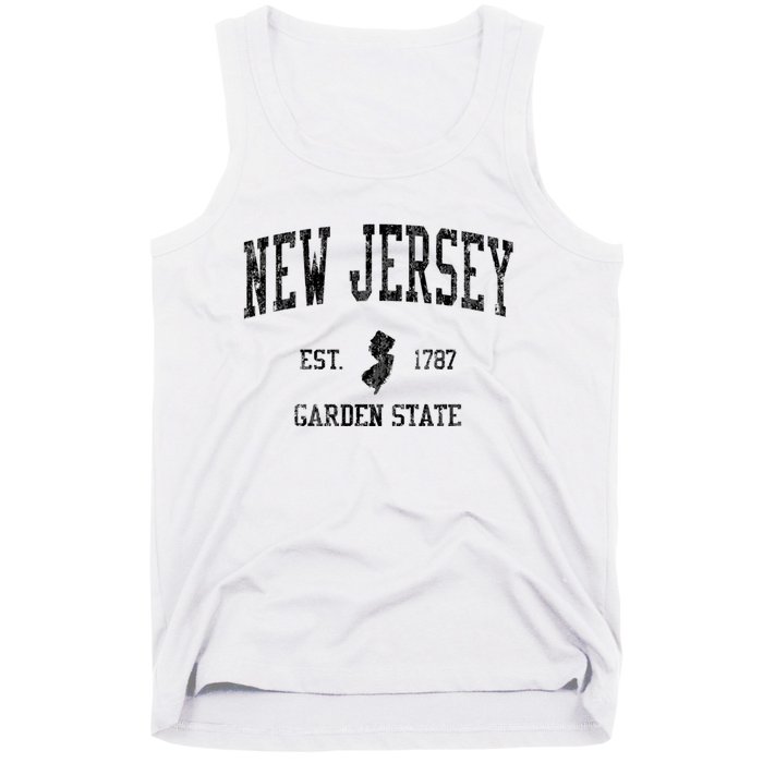 New Jersey Garden State Vintage Established Sports Design Tank Top