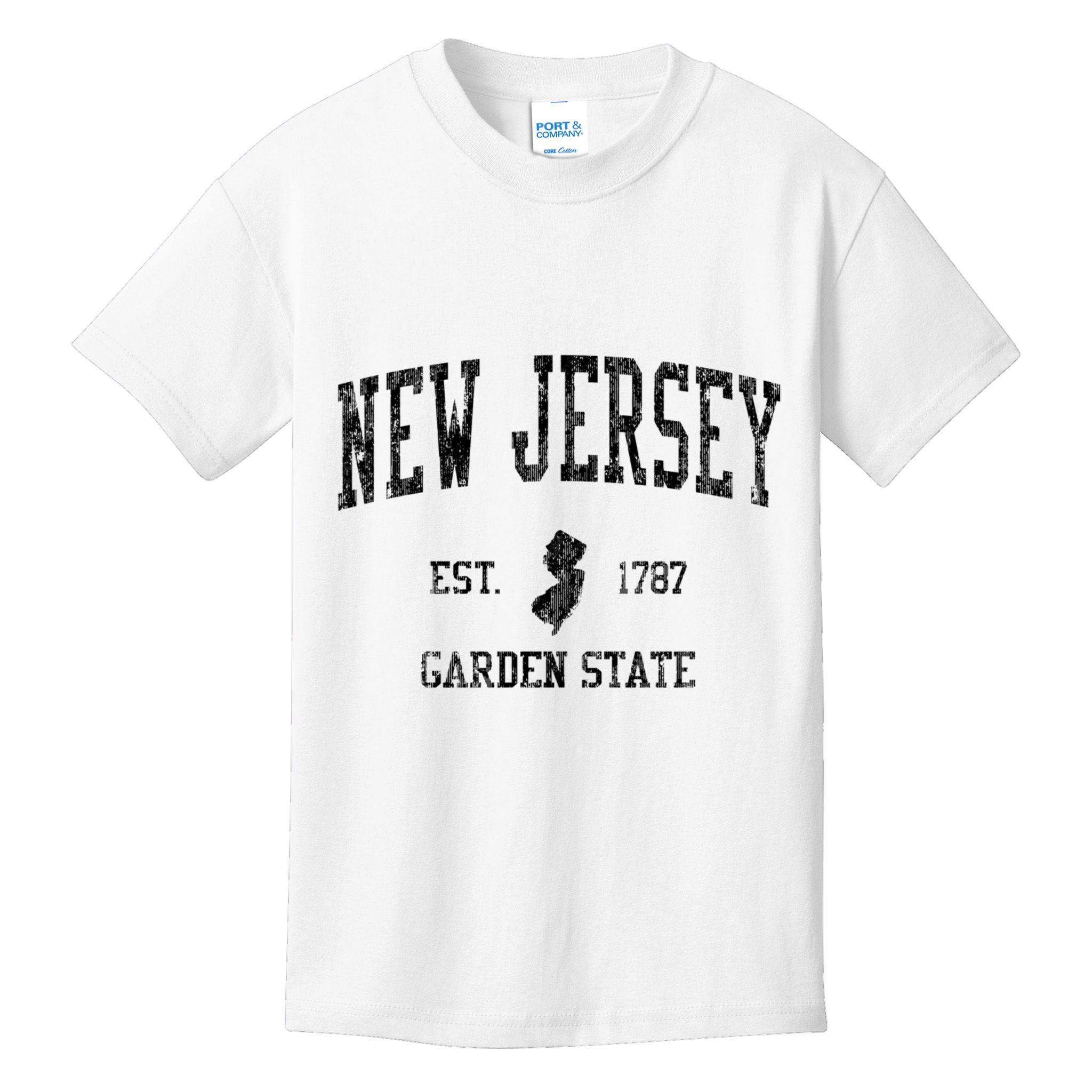 New Jersey Garden State Vintage Established Sports Design Kids T-Shirt