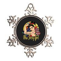 New Jersey Girl New Jersey Proud State Flag For Woman Metallic Star Ornament