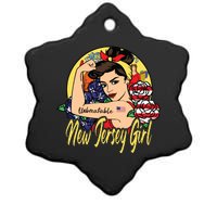 New Jersey Girl New Jersey Proud State Flag For Woman Ceramic Star Ornament