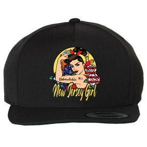 New Jersey Girl New Jersey Proud State Flag For Woman Wool Snapback Cap