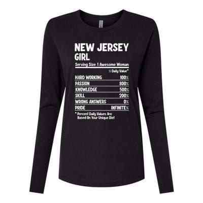 New Jersey Girl Womens Cotton Relaxed Long Sleeve T-Shirt