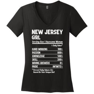 New Jersey Girl Women's V-Neck T-Shirt