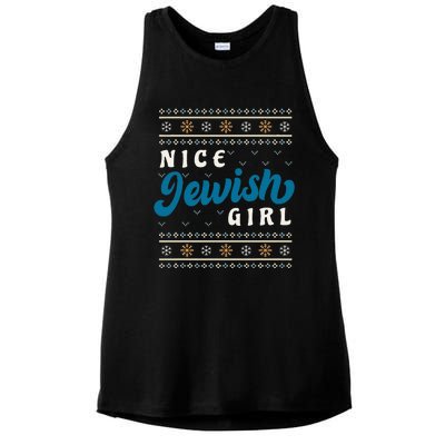 Nice Jewish Girl Funny Ugly Hanukkah Sweater  Ladies PosiCharge Tri-Blend Wicking Tank