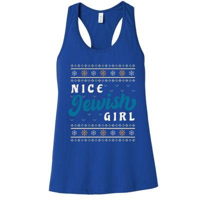 Nice Jewish Girl Funny Ugly Hanukkah Sweater  Women's Racerback Tank