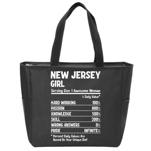 New Jersey Girl Zip Tote Bag