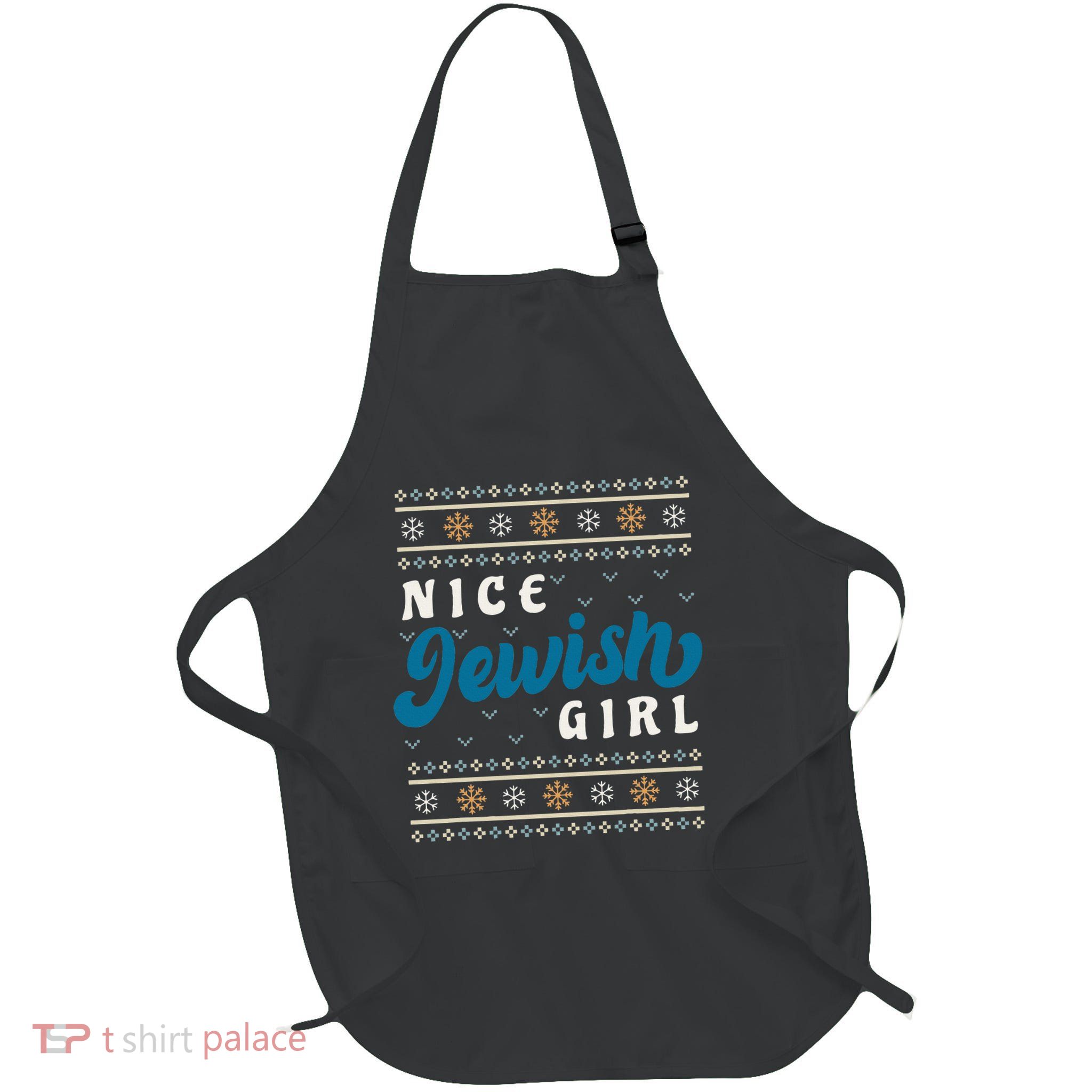 Nice Jewish Girl Funny Ugly Hanukkah Sweater  Apron