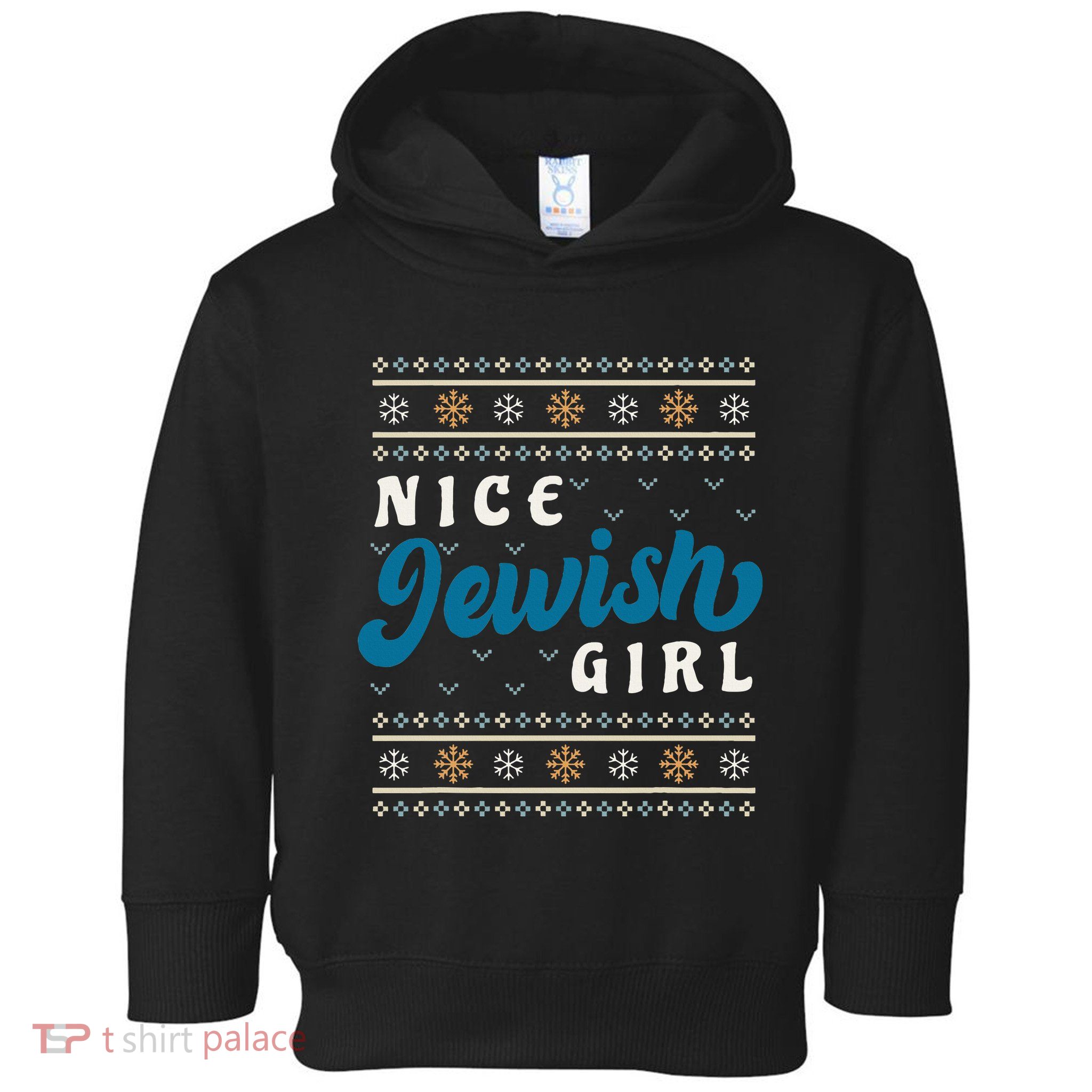Nice Jewish Girl Funny Ugly Hanukkah Sweater  Toddler Hoodie