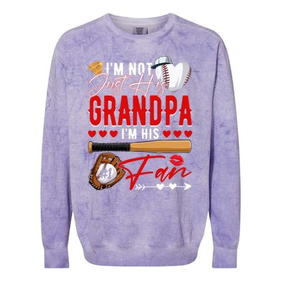 Not Just His Grandpa His Number 1 Fan Proud Baseball Brother Gift Colorblast Crewneck Sweatshirt