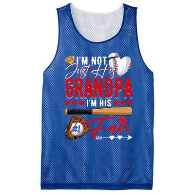 Not Just His Grandpa His Number 1 Fan Proud Baseball Brother Gift Mesh Reversible Basketball Jersey Tank