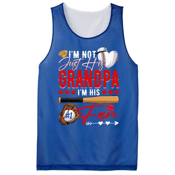 Not Just His Grandpa His Number 1 Fan Proud Baseball Brother Gift Mesh Reversible Basketball Jersey Tank