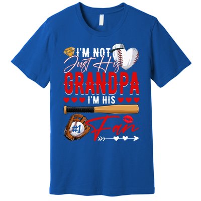 Not Just His Grandpa His Number 1 Fan Proud Baseball Brother Gift Premium T-Shirt