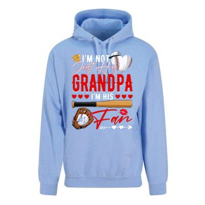 Not Just His Grandpa His Number 1 Fan Proud Baseball Brother Gift Unisex Surf Hoodie