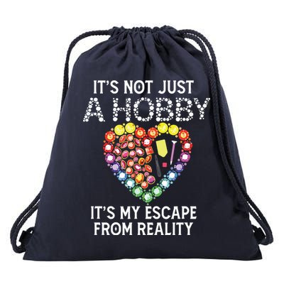 Not Just Hobby It's My Escape From Reality Diamond Painting Drawstring Bag