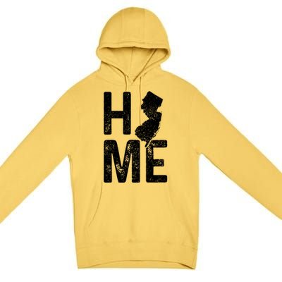 New Jersey Home Vintage State Map Pride Gift Premium Pullover Hoodie