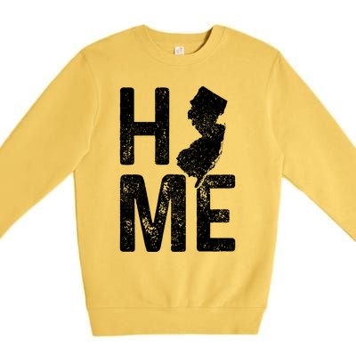 New Jersey Home Vintage State Map Pride Gift Premium Crewneck Sweatshirt