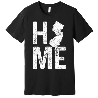 New Jersey Home Vintage State Map Pride Gift Premium T-Shirt