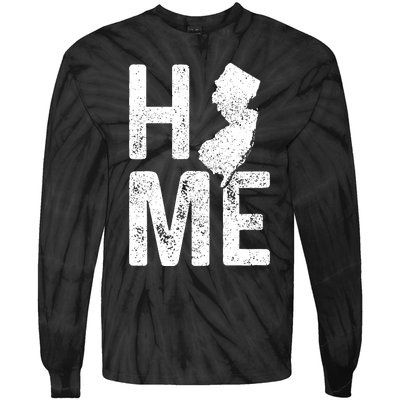 New Jersey Home Vintage State Map Pride Gift Tie-Dye Long Sleeve Shirt