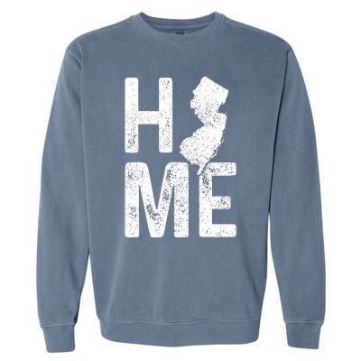 New Jersey Home Vintage State Map Pride Gift Garment-Dyed Sweatshirt