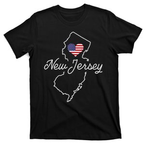 New Jersey Lover Love Nj State Flag New Jersey T-Shirt