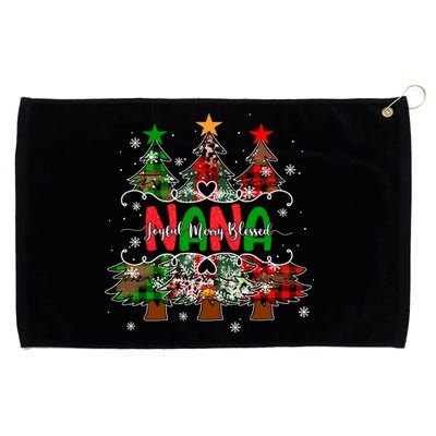 Nana Joyful Merry Blessed Christmas Trees Buffalo Plaid Xmas Gift Grommeted Golf Towel