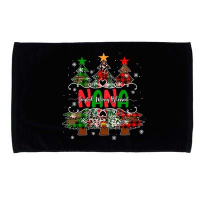 Nana Joyful Merry Blessed Christmas Trees Buffalo Plaid Xmas Gift Microfiber Hand Towel