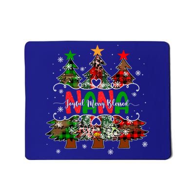 Nana Joyful Merry Blessed Christmas Trees Buffalo Plaid Xmas Gift Mousepad