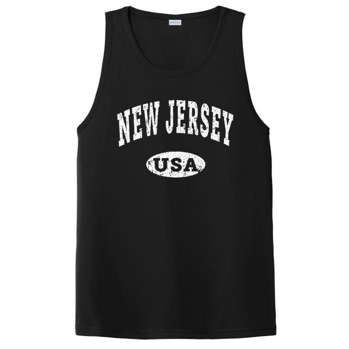 New Jersey Nj Vintage Distressed Usa PosiCharge Competitor Tank