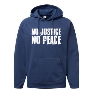 No Justice No Peace Black Lives Matter Pride Protest Gift Performance Fleece Hoodie