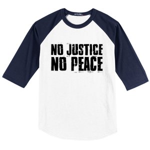 No Justice No Peace Black Lives Matter Pride Protest Gift Baseball Sleeve Shirt