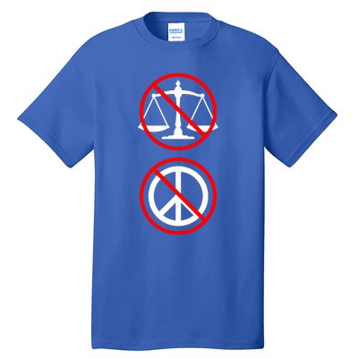 No Justice No Peace Symbols Black Lives Matter Protest Funny Gift Tall T-Shirt