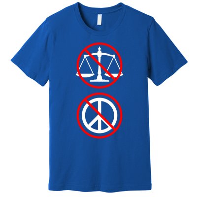 No Justice No Peace Symbols Black Lives Matter Protest Funny Gift Premium T-Shirt