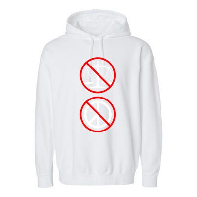 No Justice No Peace Symbols Black Lives Matter Protest Funny Gift Garment-Dyed Fleece Hoodie