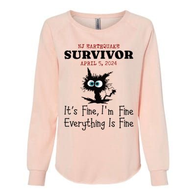 New Jersey Nj Earthquake Survivor IM Fine Everythings Fine Womens California Wash Sweatshirt