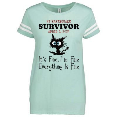 New Jersey Nj Earthquake Survivor IM Fine Everythings Fine Enza Ladies Jersey Football T-Shirt