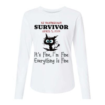 New Jersey Nj Earthquake Survivor IM Fine Everythings Fine Womens Cotton Relaxed Long Sleeve T-Shirt