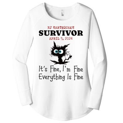 New Jersey Nj Earthquake Survivor IM Fine Everythings Fine Women's Perfect Tri Tunic Long Sleeve Shirt