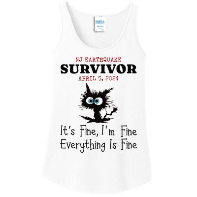 New Jersey Nj Earthquake Survivor IM Fine Everythings Fine Ladies Essential Tank