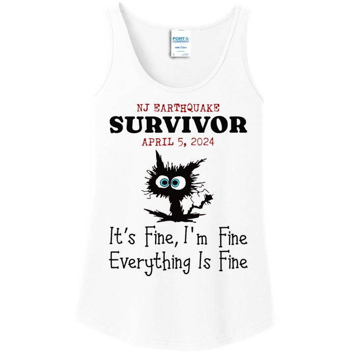 New Jersey Nj Earthquake Survivor IM Fine Everythings Fine Ladies Essential Tank