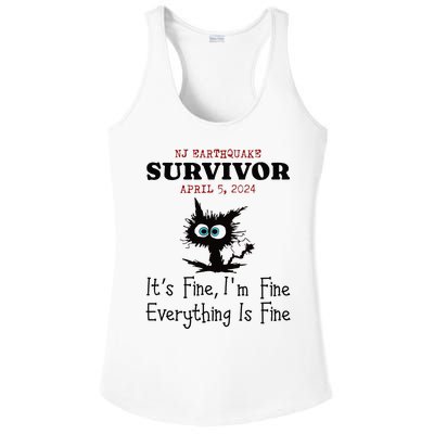 New Jersey Nj Earthquake Survivor IM Fine Everythings Fine Ladies PosiCharge Competitor Racerback Tank