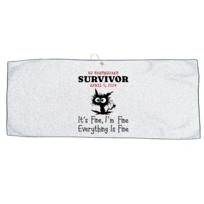 New Jersey Nj Earthquake Survivor IM Fine Everythings Fine Large Microfiber Waffle Golf Towel