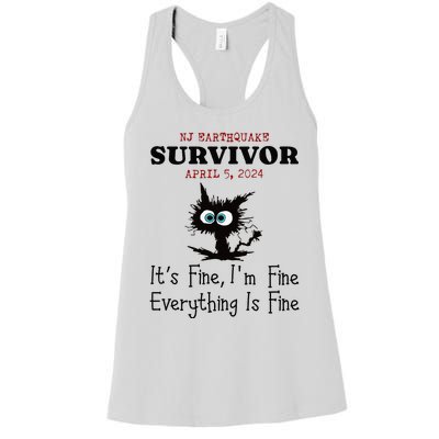 New Jersey Nj Earthquake Survivor IM Fine Everythings Fine Women's Racerback Tank