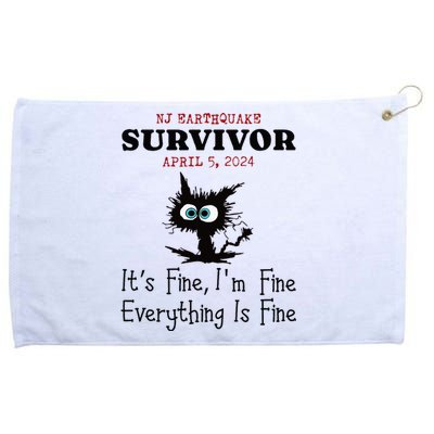 New Jersey Nj Earthquake Survivor IM Fine Everythings Fine Grommeted Golf Towel