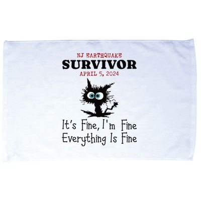 New Jersey Nj Earthquake Survivor IM Fine Everythings Fine Microfiber Hand Towel