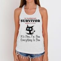 New Jersey Nj Earthquake Survivor IM Fine Everythings Fine Women's Knotted Racerback Tank