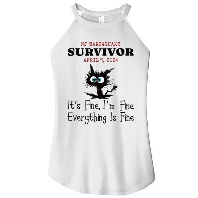 New Jersey Nj Earthquake Survivor IM Fine Everythings Fine Women's Perfect Tri Rocker Tank