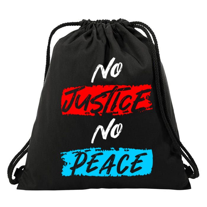 No Justice No Peace Drawstring Bag